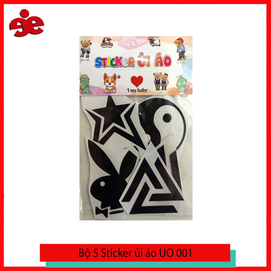 STICKER ỦI ÁO SET 5 HÌNH ĐỦ HÌNH DÁNG -UO