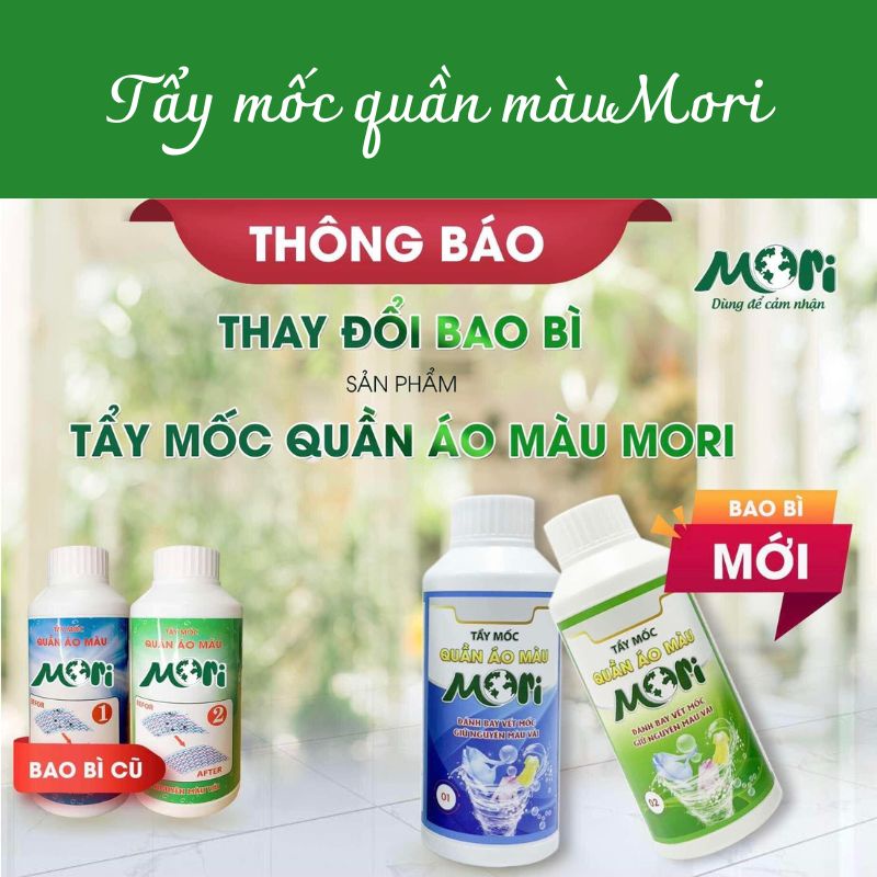 Tẩy mốc, tẩy ố quần áo trắng, tẩy mốc quần áo màu MORI, set tẩy mốc, quachviet208