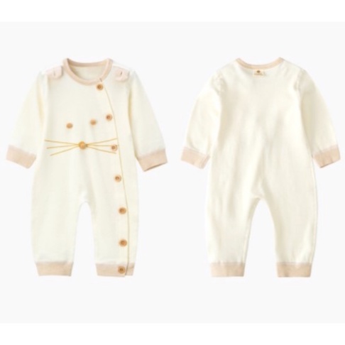 Babyfair. Áo liền quần cho bé dài tay ấm áp thân thiện với da Thân đường cong Đóng mở rộng Đáy dễ thương trẻ sơ sinh Trang phục mới biết đi
