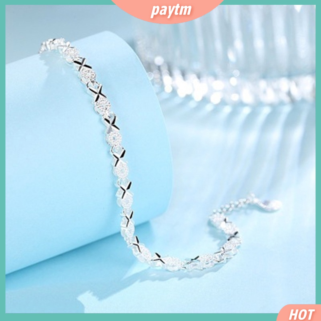 {PTM} Vòng đeo tay mạ bạc thời trang cho nữ