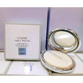 Phấn Phủ Nén Geo Trắng Siêu Mịn, Kiềm Dầu, Tự Nhiên Sempre Happy & Please Pact