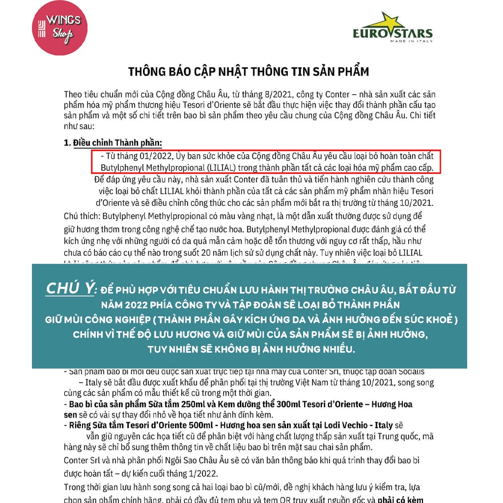 Sữa tắm xích Tesori d'Oriente cao cấp giúp trắng da, hương nước hoa 250ml-500ml | Wings Shop