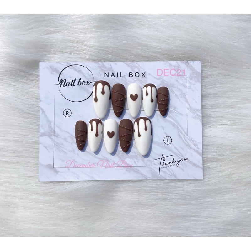 Nail Box Móng úp thiết kế DEC21 thủ công mix màu phong cách hàn quốc
