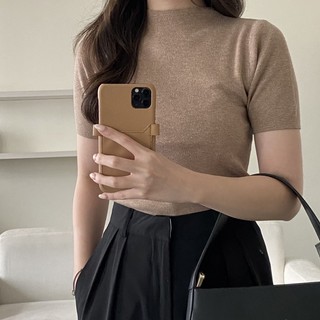 Áo len mỏng cộc tay cổ đứng_A0712