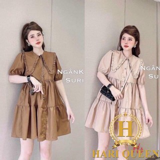 Váy baby doll cổ bèo tay phồng HSU0421