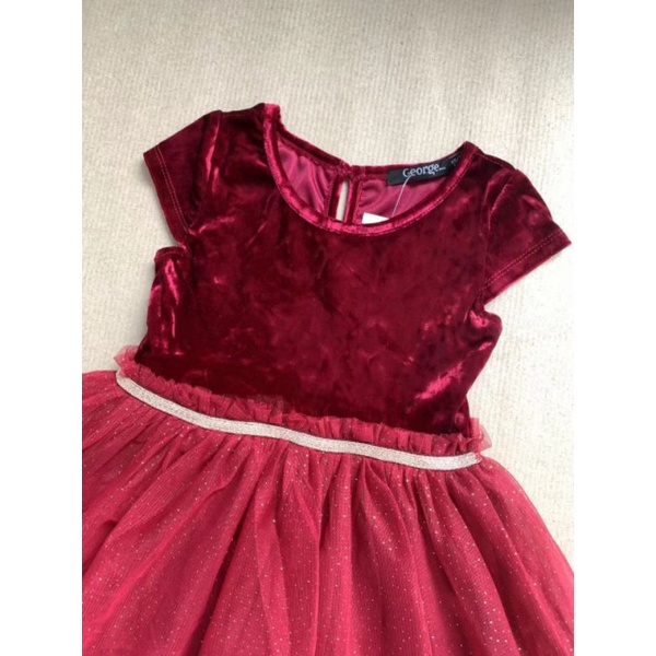 Váy bé gái thân nhung phối ren bồng dư xịn