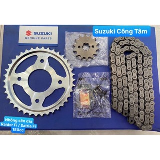Bộ Nhông Sên Dĩa (bộ xích tải ) Suzuki Raider Fi -Satria fi Chính Hãng Suzuki