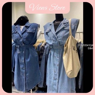 Đầm sơ mi jeans sát nách cổ vest VIENS STORE