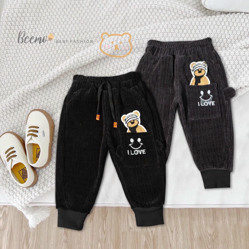 Quần Nhung Hàn Nót Lông Hình Gấu Dễ Thương cho bé từ 9-25kg