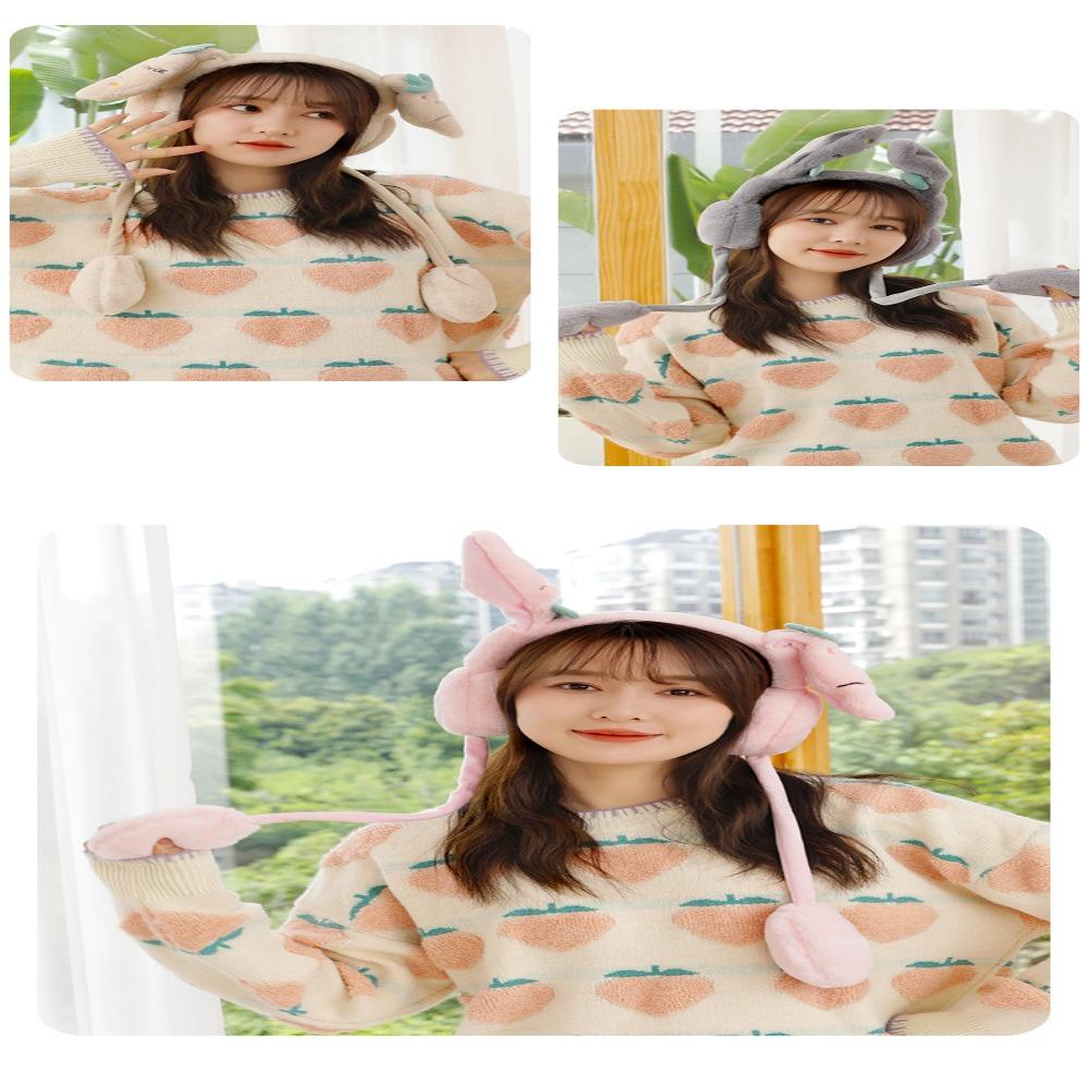 Phụ Kiện Chụp Tai Thỏ Bông Mềm Mại Bảo Vệ Tai Khi Nhảy Vào Mùa Đông Cho Cặp Đôi