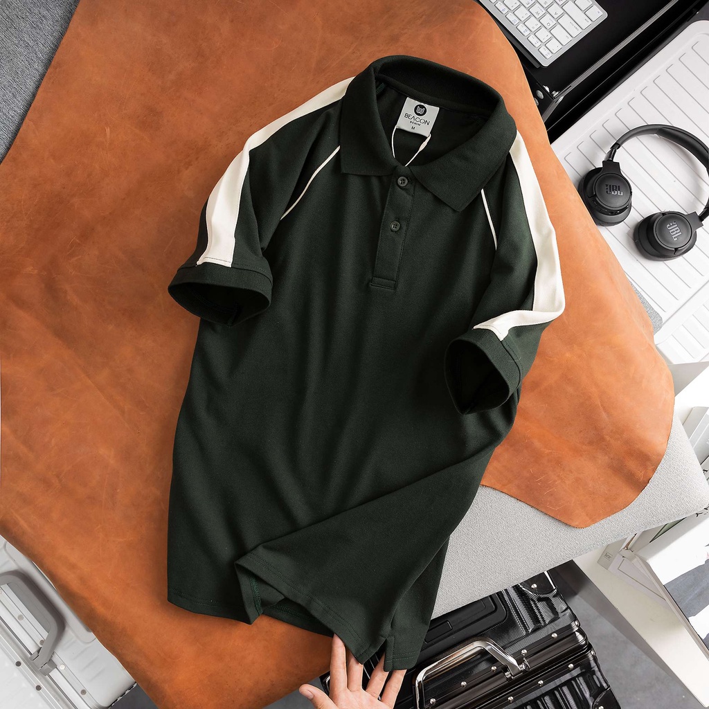 Áo Polo nam phối viền vải cotton poly trẻ trung, nam tính, thanh lịch, sang trọng AOPL15 - BEACON DENIM