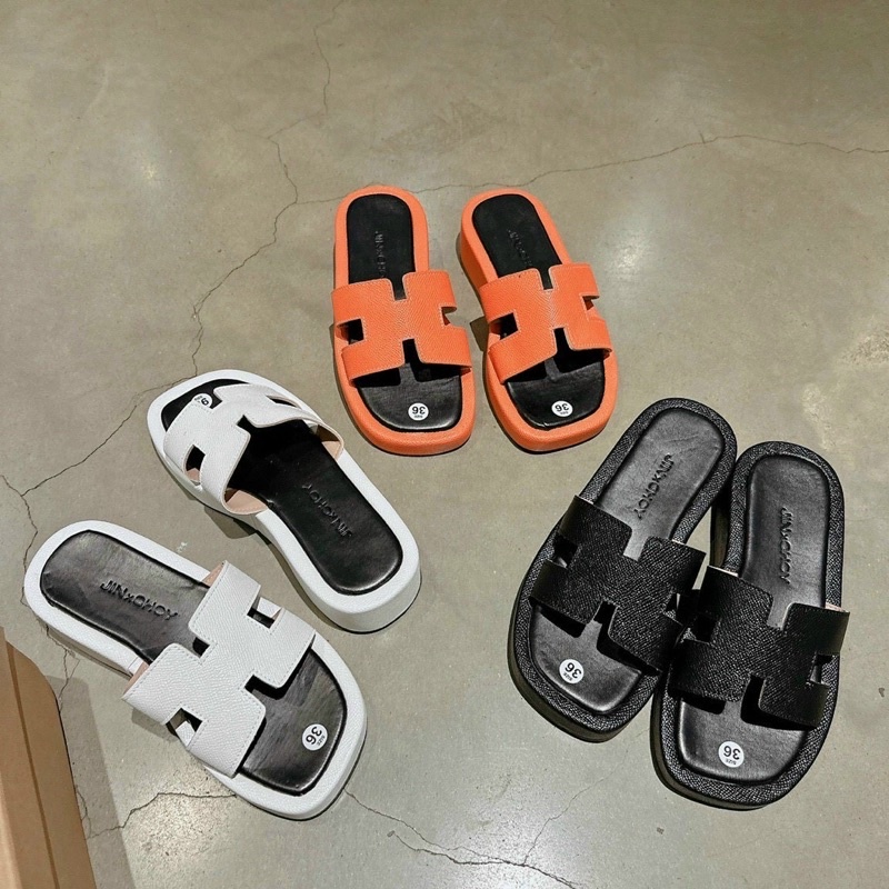 Dép bánh mì chữ H xốp bọc cao 3cm chất si hột xịn cực đẹp hót 2023z