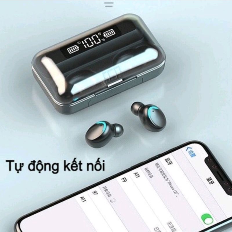 ❄🌲💎SẠC DỰ PHÒNG + TAI NGHE Bluetooth F9 TWS 5.0🌈🎼🎵