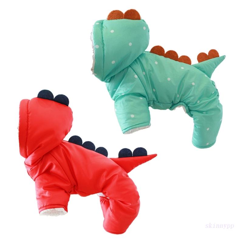Skin Dinosaur Áo Khoác Hoodie Mùa Đông Có Mũ Trùm Hình Khủng Long Cho Cún Cưng
