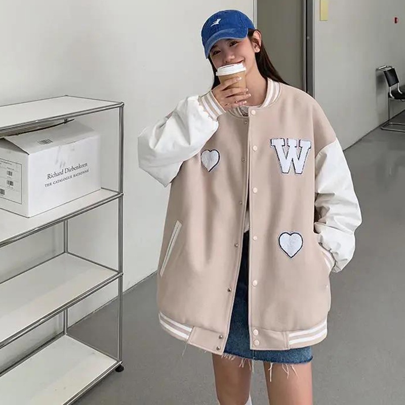 IELGY Áo Khoác Bóng Chày In Chữ IELGY love Phong Cách Nhật Bản Cho Nữ