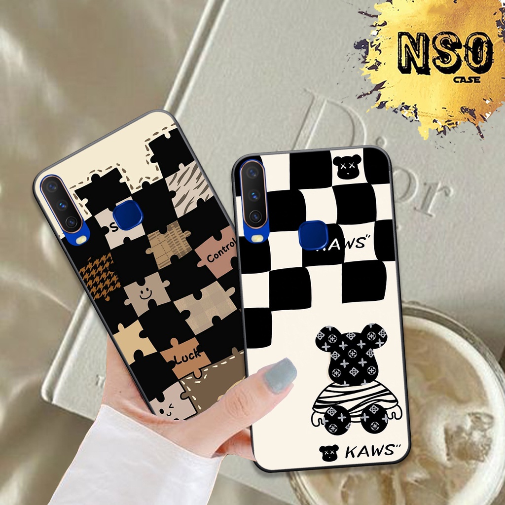 Ốp Vivo Y12  / Y15 / Y17 / Y19 In Hình Họa Tiết Ca Rô Kẻ trái tim đẹp dễ thương Hot Trend 2023