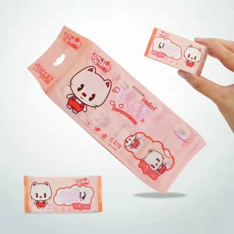 Set 8 gói/ bịch khăn giấy ướt mini  bỏ túi họa tiết dễ thương bỏ túi, tiện dụng khi dùng mọi lúc mọi nơi