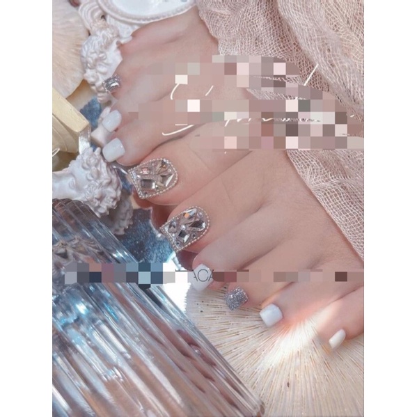 🎀Nail box, móng up thiết kế trắng đá 403🎀