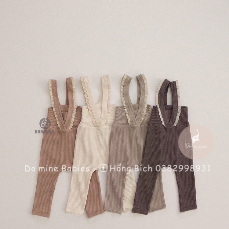 Quần yếm cho em bé gái 4-15kg viền ren len tăm tiểu thư xinh xắn phong cách Hàn Quốc dễ thương tại nhà Domine