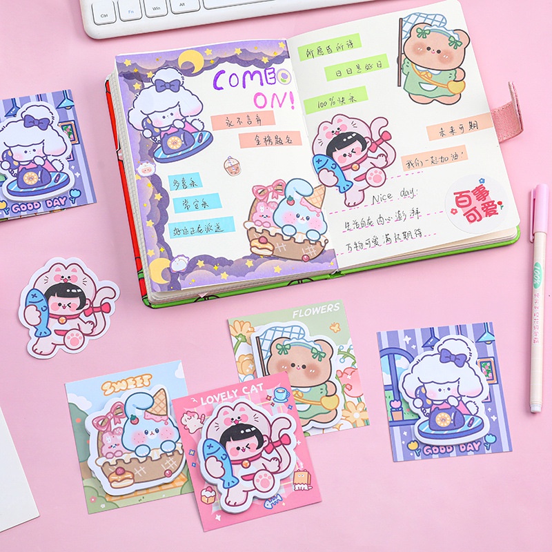 Bộ 30 tấm giấy note trang trí sổ tay Cute animal | BNM143
