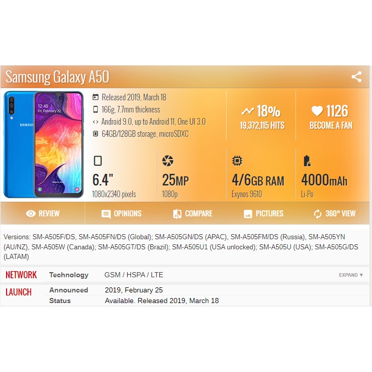 Màn hình LCD Samsung A30 , A50 , A50s Oled Có Vân Tay