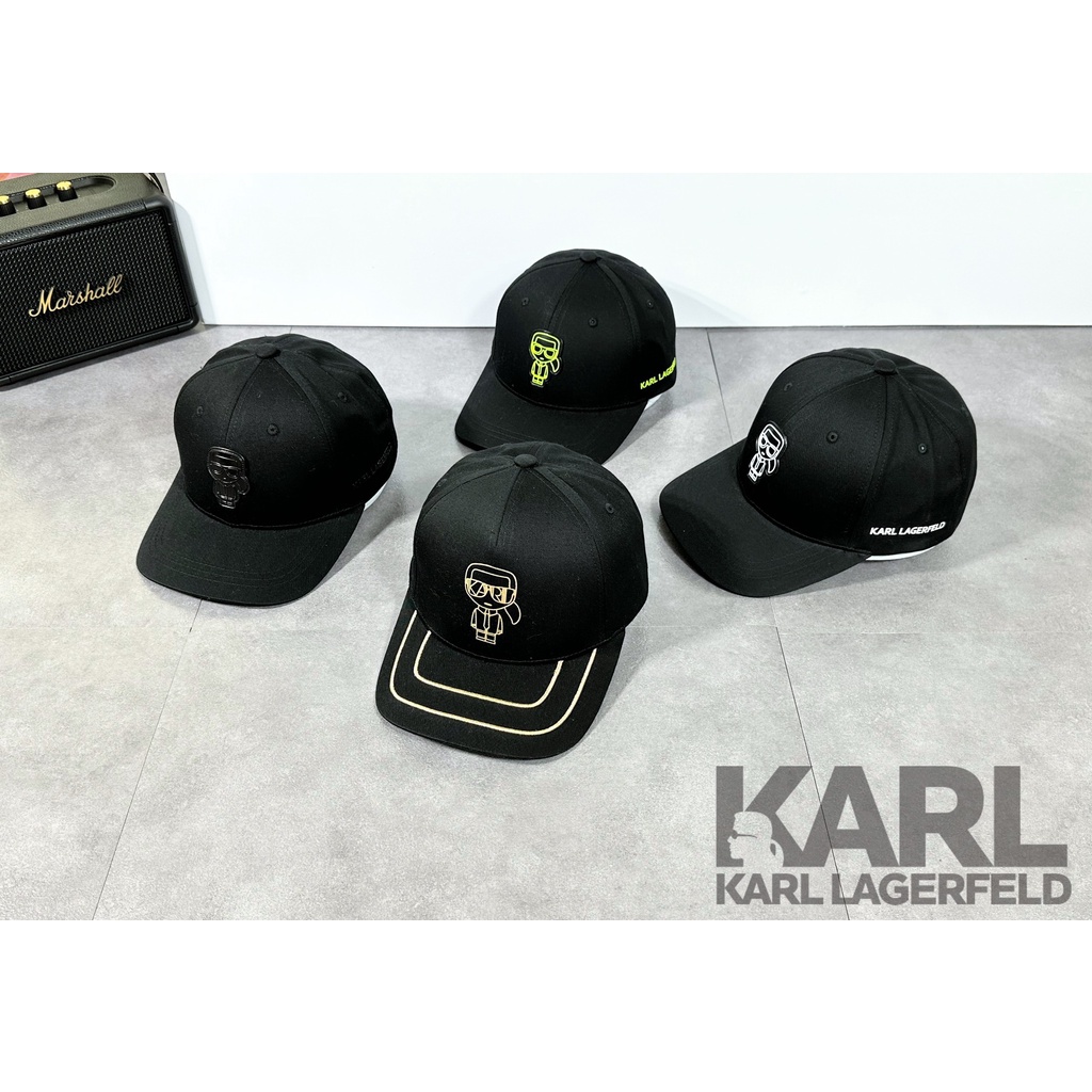 Nón lưỡi trai thời trang KARL Vải kaki đen cao cấp Form đứng Nón kết unisex đi biển Nón du lịch Nón chơi golf tennis