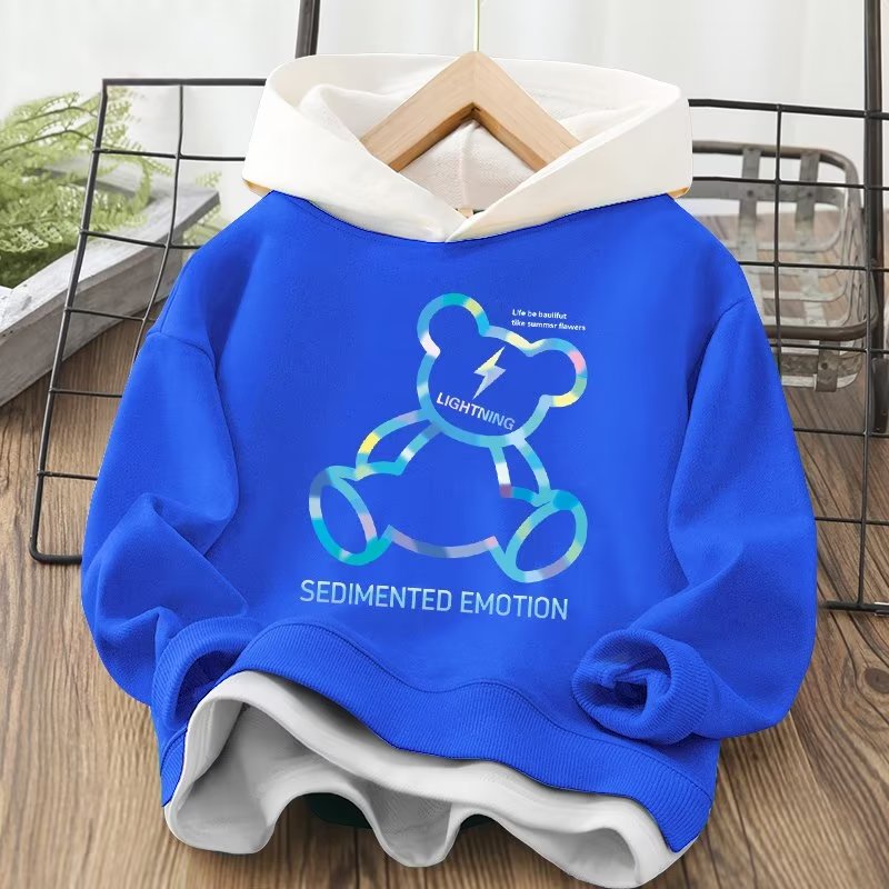 Áo hoodie BXPB giả hai lớp dáng rộng thời trang mùa thu dành cho trẻ em từ 3-15 tuổi