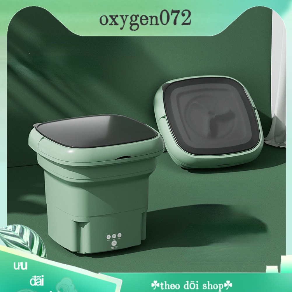 Máy Giặt Mini Cho Bé Máy Giặt Đồ Mini Gấp Gọn Di Động Vắt Khô Khử Khuẩn Bằng Ánh Sáng Xanh Đèn Rọi Ray  - Với Vòng Quay Khô Rổ Thoát Nước Ống Gấp - Oxygen072