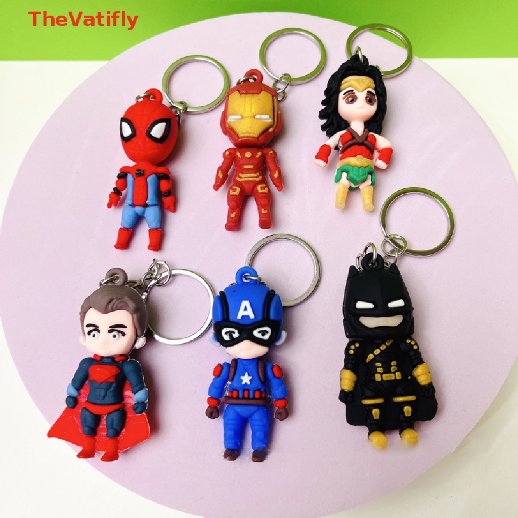 1 Móc Chìa Khóa Xe Hơi Họa Tiết Avenger League Iron Man Spiderman Captain America