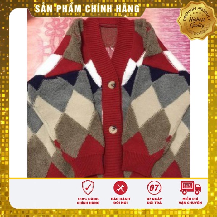 Hàng Sẵn_Áo khoác len đan thoáng rộng áo thu đông cứng cáp phong thái Hàn