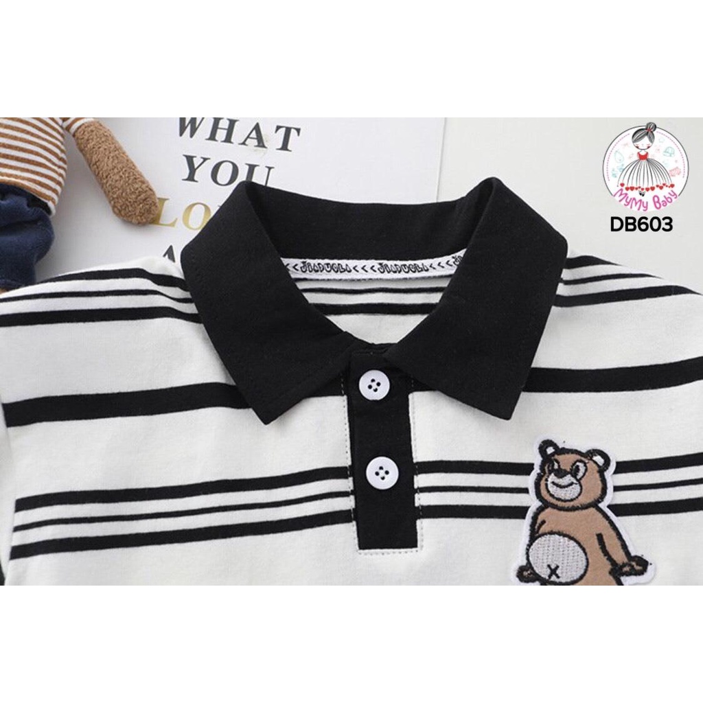 Đồ bộ sọc đen trắng gấu BEARS hình thêu sắc nét