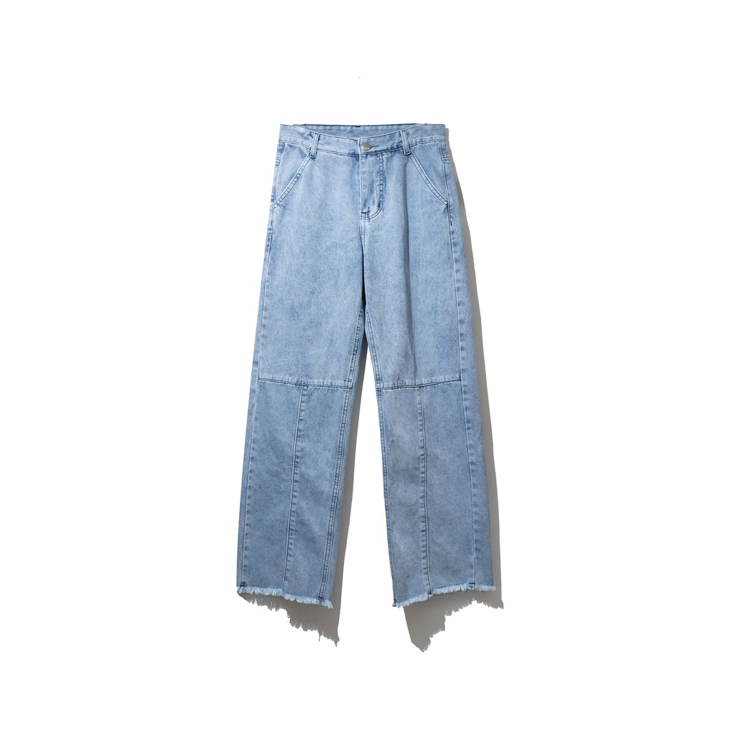 KIẾM LÀ MỐT ALITA - quần jeans nam dài ống rộng màu xanh ráp thân