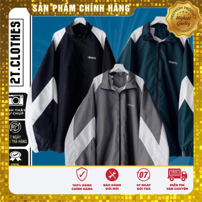 áo khoác bên ngoài Dù DERERRO 2 Lớp /3 Màu Có Túi Trong Unisex 2TCLOTHES