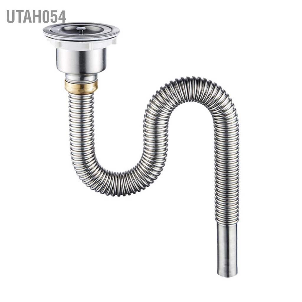 [Hàng Sẵn] Bồn Rửa Chén Ống Thoát Nước Inox Rau Chậu Đơn Phụ Kiện【Utah054】