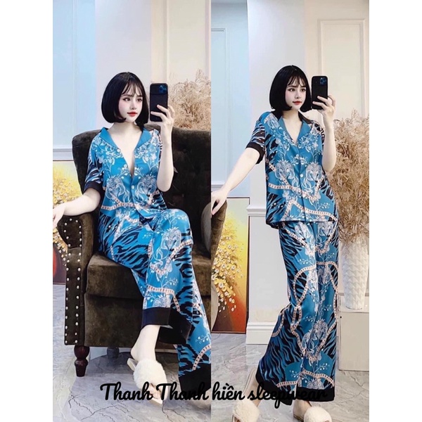 Pijama cộc dài — dài dài CLC đế quốc La mã lụa satin cao cấp quảng châu
