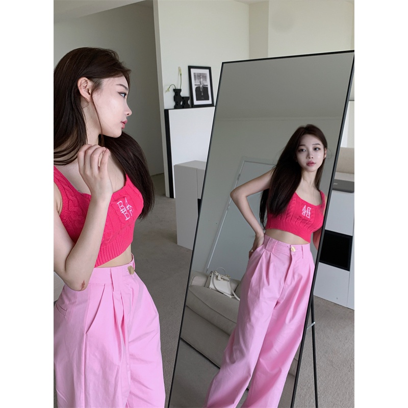 Áo croptop Dệt Kim Sát Nách Thời Trang Mùa Hè Hàn Quốc 2023 Cho Nữ