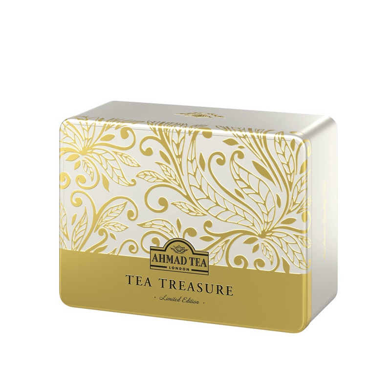 TRÀ AHMAD ANH QUỐC - BỘ SƯU TẬP TRÀ 6 VỊ (120g) hộp sắt hình chữ nhật - Tea Treasure