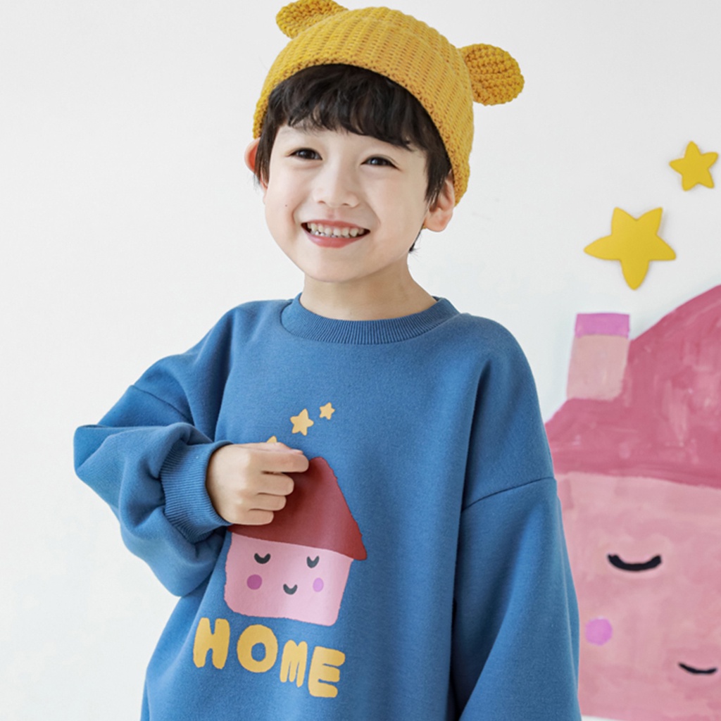 Áo sweater cho bé BabyloveGO áo thu đông chất nỉ bông dài tay bé trai bé gái