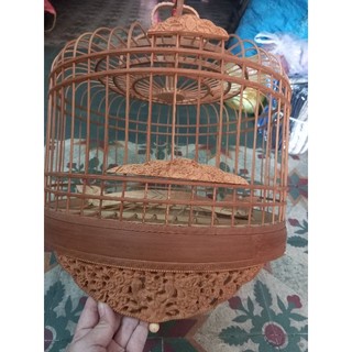 Lồng tre chạm nuôi chim cu