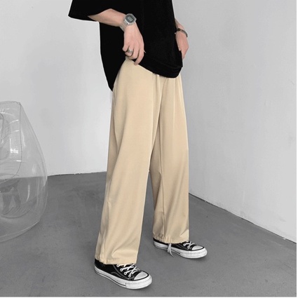 Quần ống rộng boli Unisex, quần dài cạp chun có dây rút điều chỉnh eo vải co dãn dày dặn mặc 4 mùa