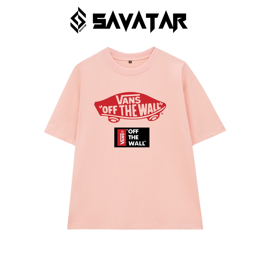 Áo thun cotton trơn cổ tròn unisex streetstyle tay lỡ nam nữ oversize Vans Off The Wall