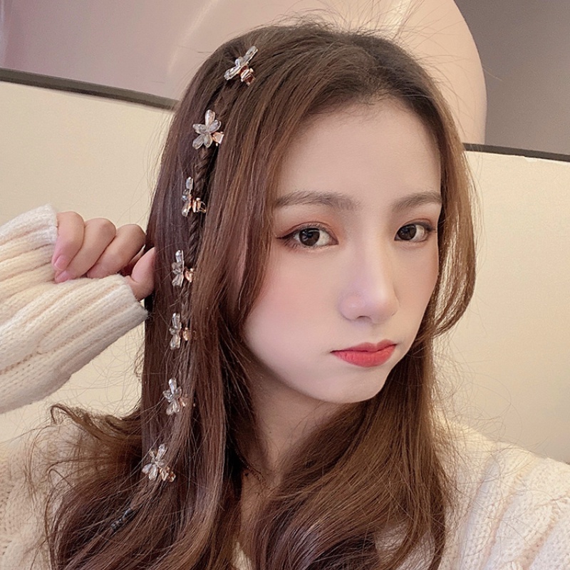 Kẹp Tóc Kim Loại Hình Bông Hoa Trắng