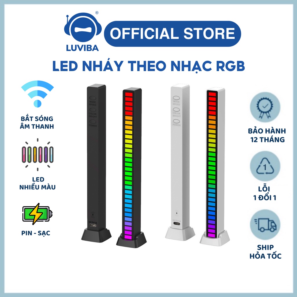 Thanh đèn LED theo nhạc RGB trang trí nhiều màu LUVIBA LED01