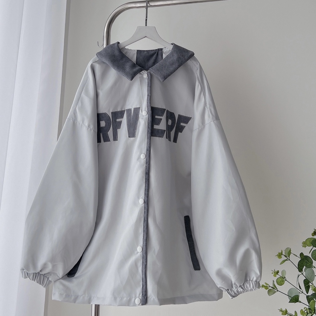 [sẵn]Áo khoác dù tay dài thêu chữ RFV có túi trong (ảnh thật tại shop) TanaziCloset