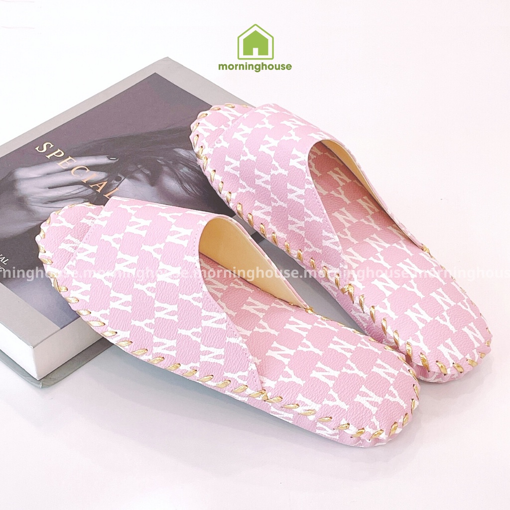 Dép Bông Đi Trong Nhà Morning House- Chất liệu da PU in họa tiết, kiểu dáng đẹp, đế êm chân