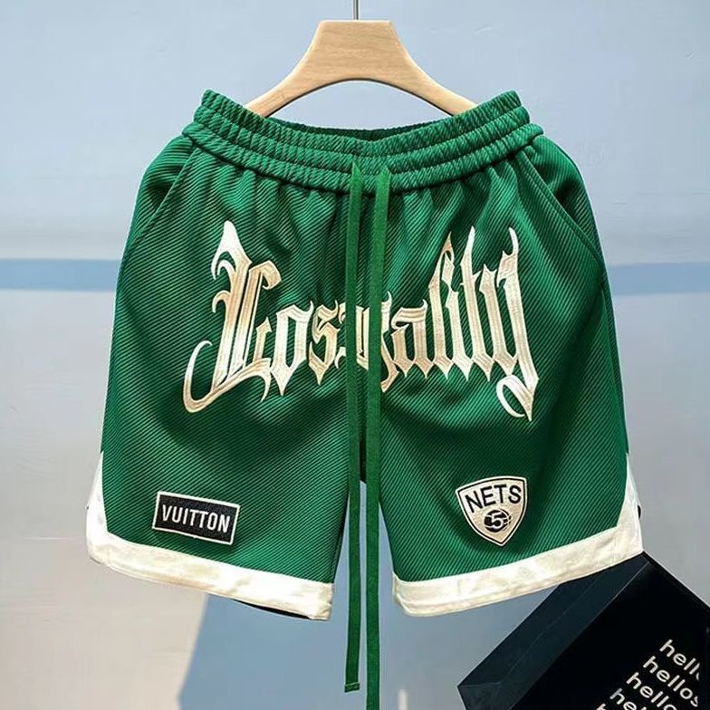 Quần Short Thể Thao Thêu Họa Tiết Phong Cách Hip Hop Đường Phố Cho Nam