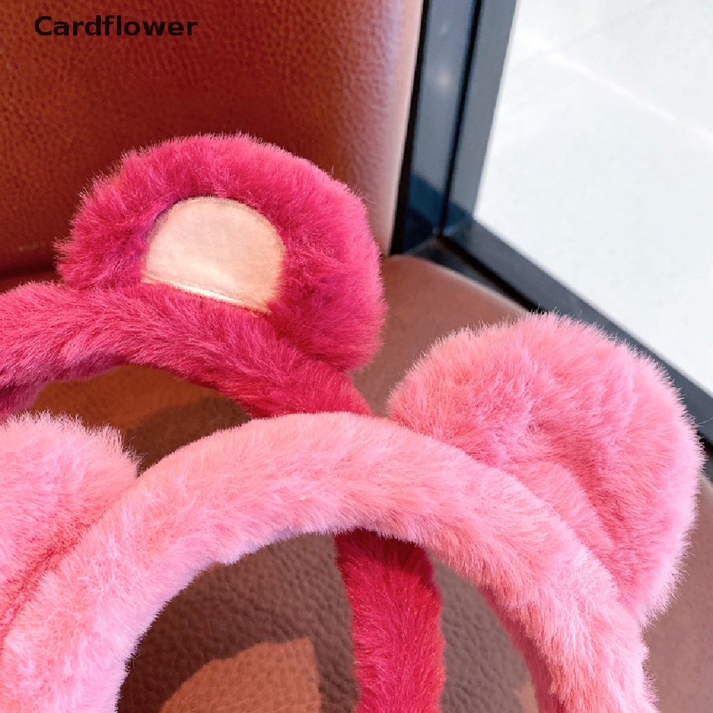 &lt; Cardflower &gt; Băng Đô Tai Gấu Bông Không Trượt Dễ Thương Cho Nữ Rửa Mặt