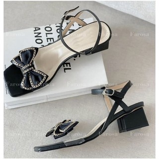 Sandan nữ kiểu phối mika dán nơ,gót cao 3cm Bigsize 35-43