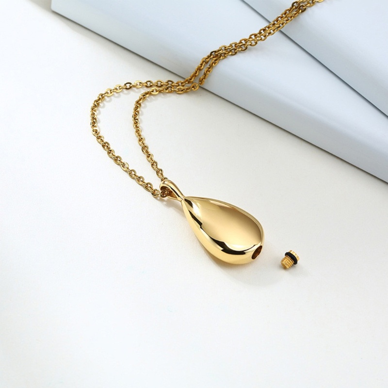 Vòng cổ Mặt Đá Hình Giọt Nước Bằng Thép Không Gỉ