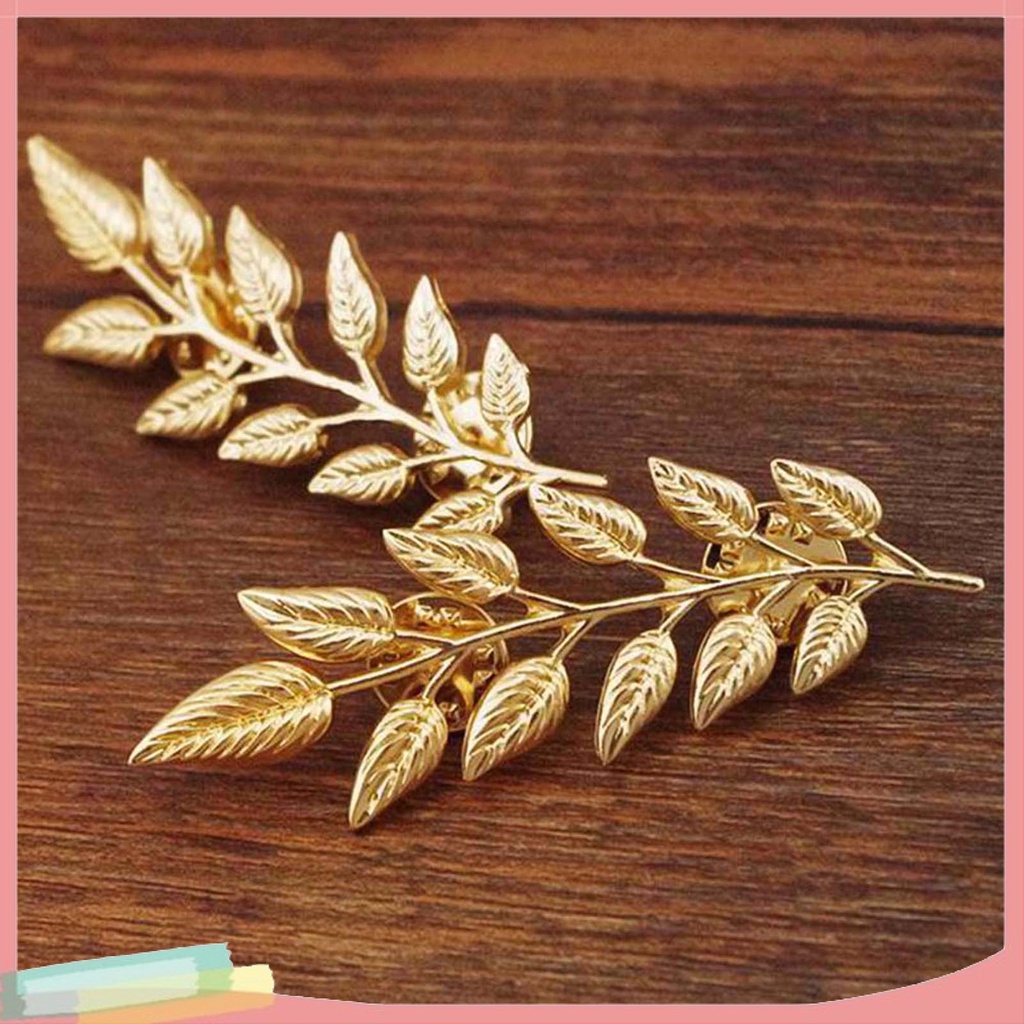 Set 2 ghim cài áo hình chiếc lá thời trang cho nam nữ chất lượng cao